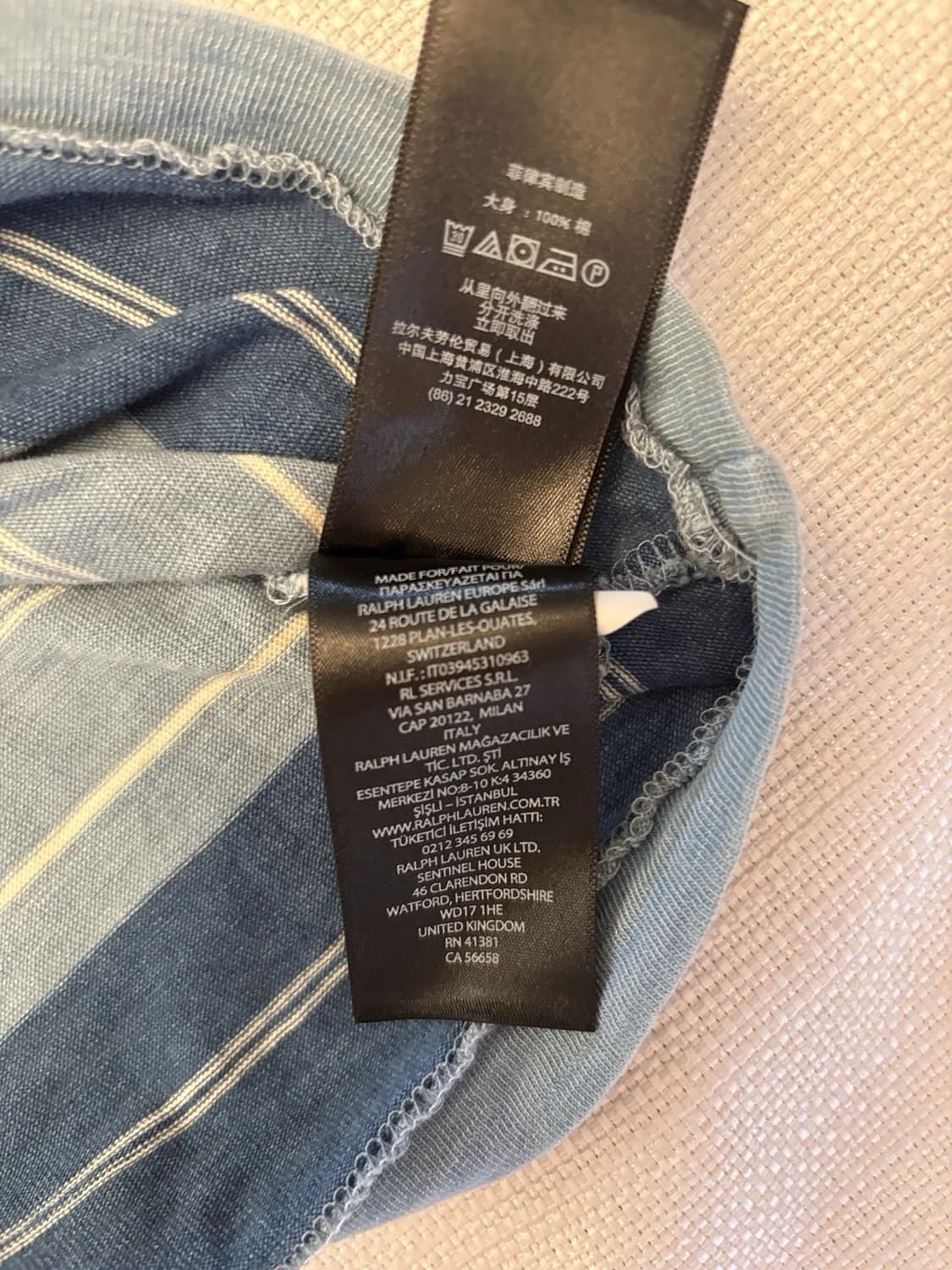 더블알엘 바이 랄프 로렌 인디고 스트라이프 저지 티셔츠 상품이미지8