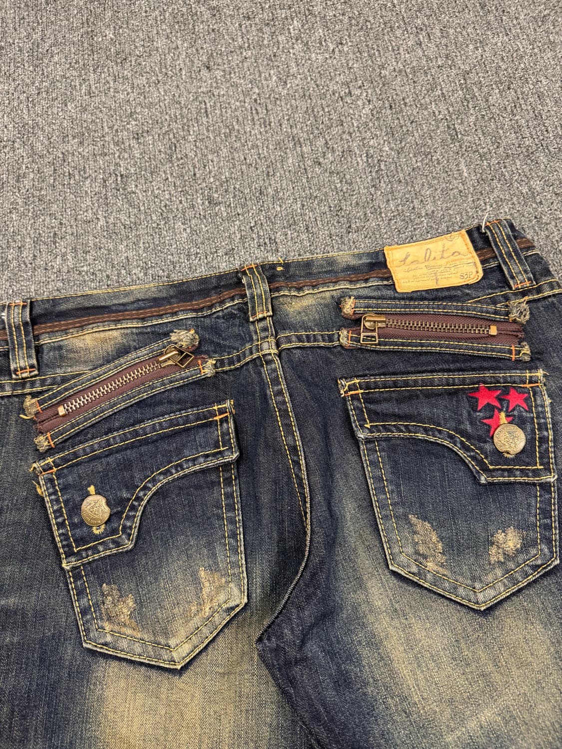 34)Lolata 진스 빈티지워싱 포켓자수 데님팬츠 상품이미지9