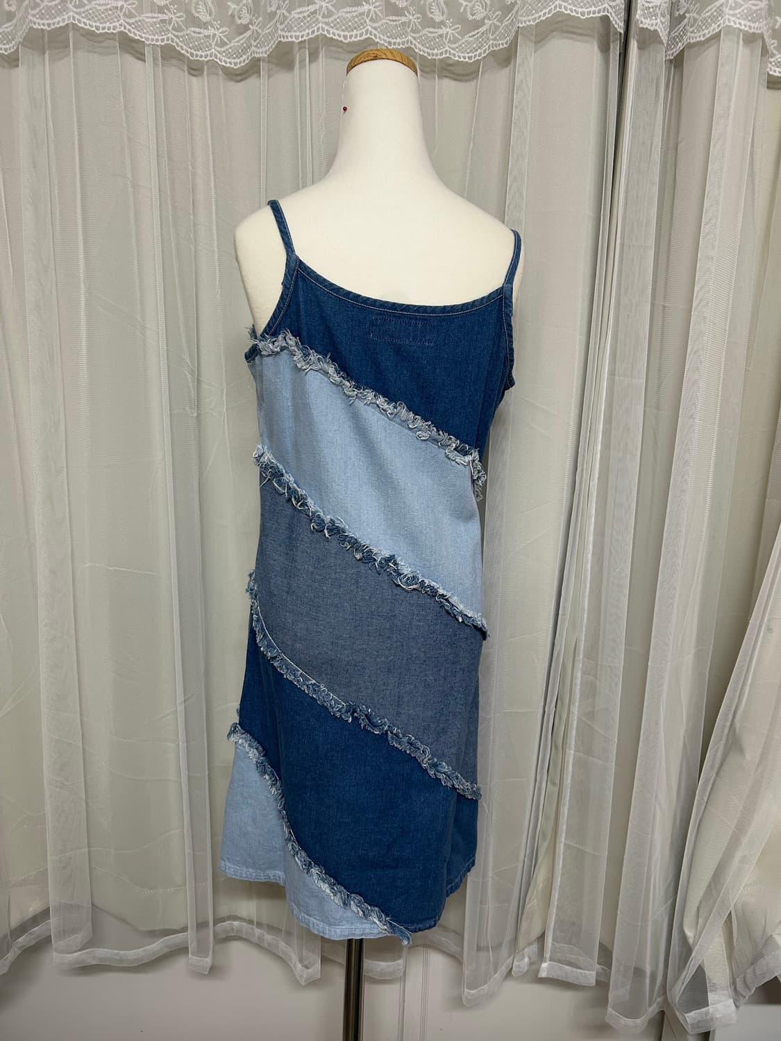 모리걸 하구미 빈티지 데님 패치원피스   상품이미지2