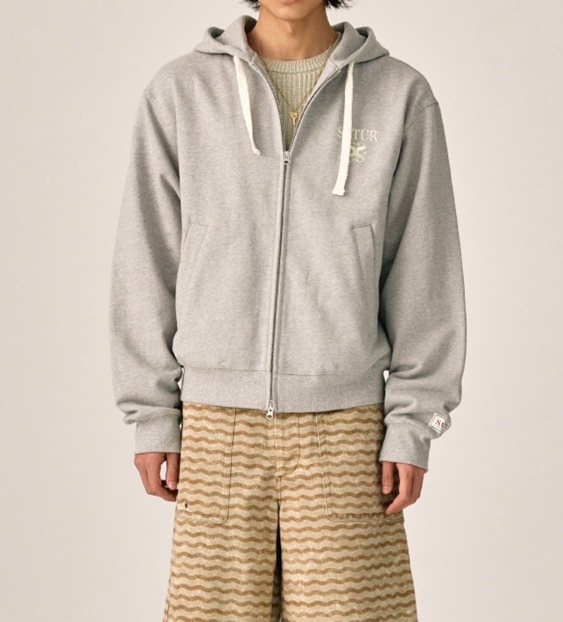 세터 클래식 로고 공용 후드집업 멜란지그레이  상품이미지2