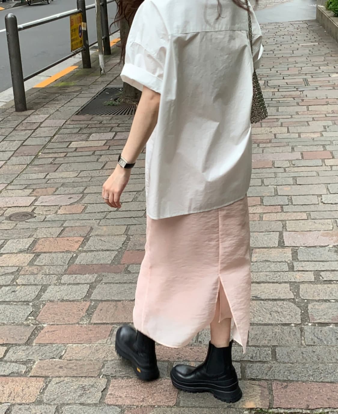 새상품) 리어스 글로우레이어 스커트 피치핑크 S 상품이미지4