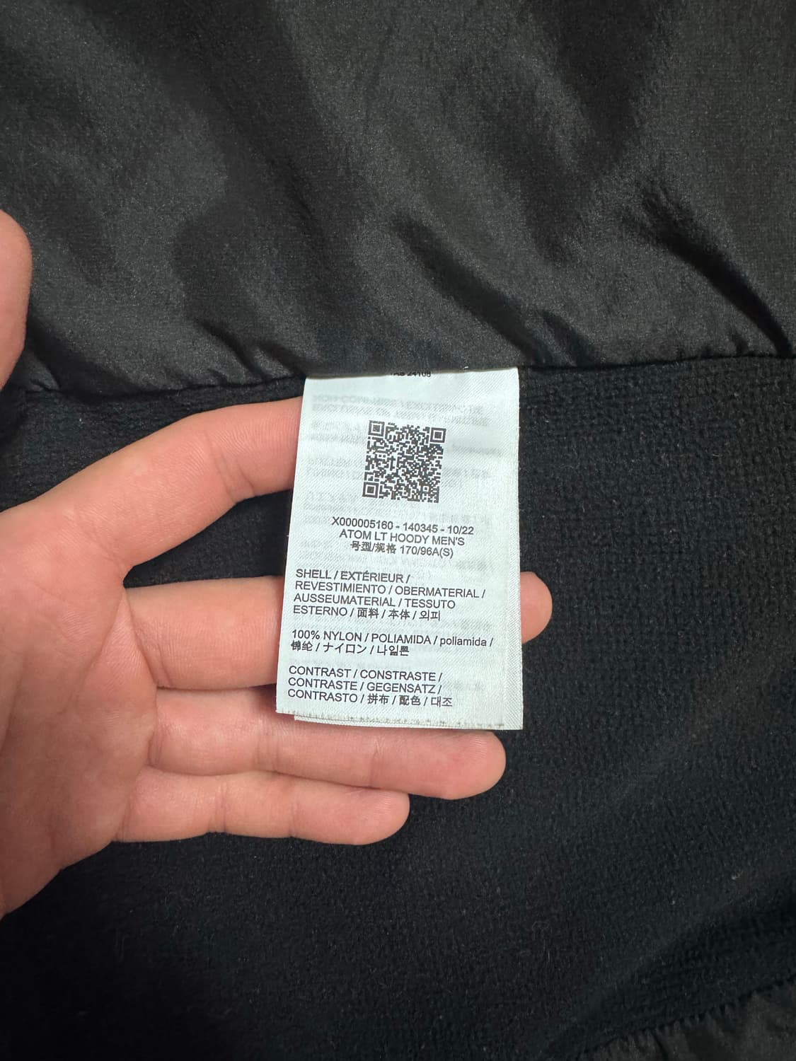 (S급) 아크테릭스 아톰 LT 후디 블랙 S 상품이미지10