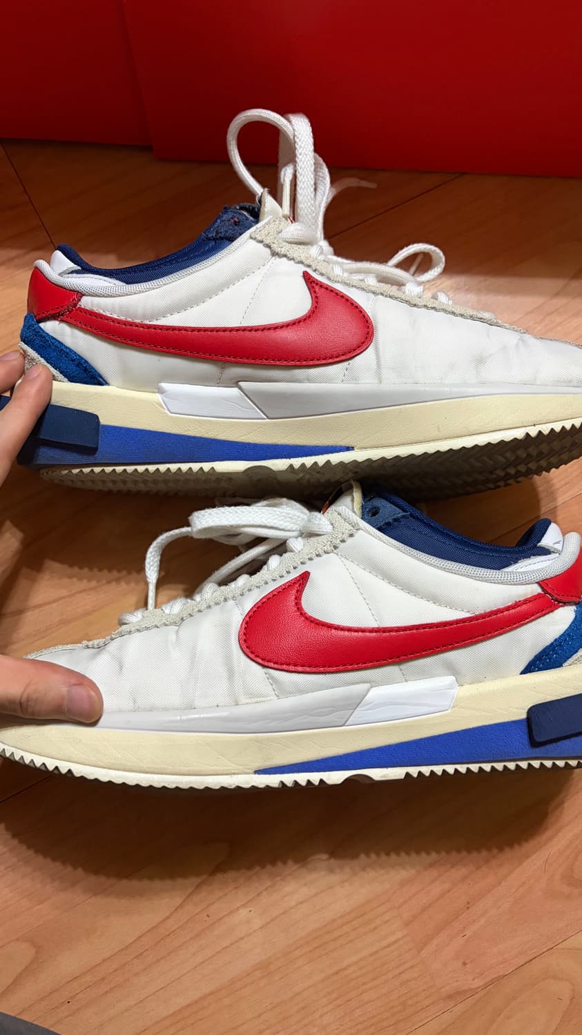 나이키 x 사카이 줌 코르테즈 SP 화이트 앤 유니버시티 레드 260 상품이미지7
