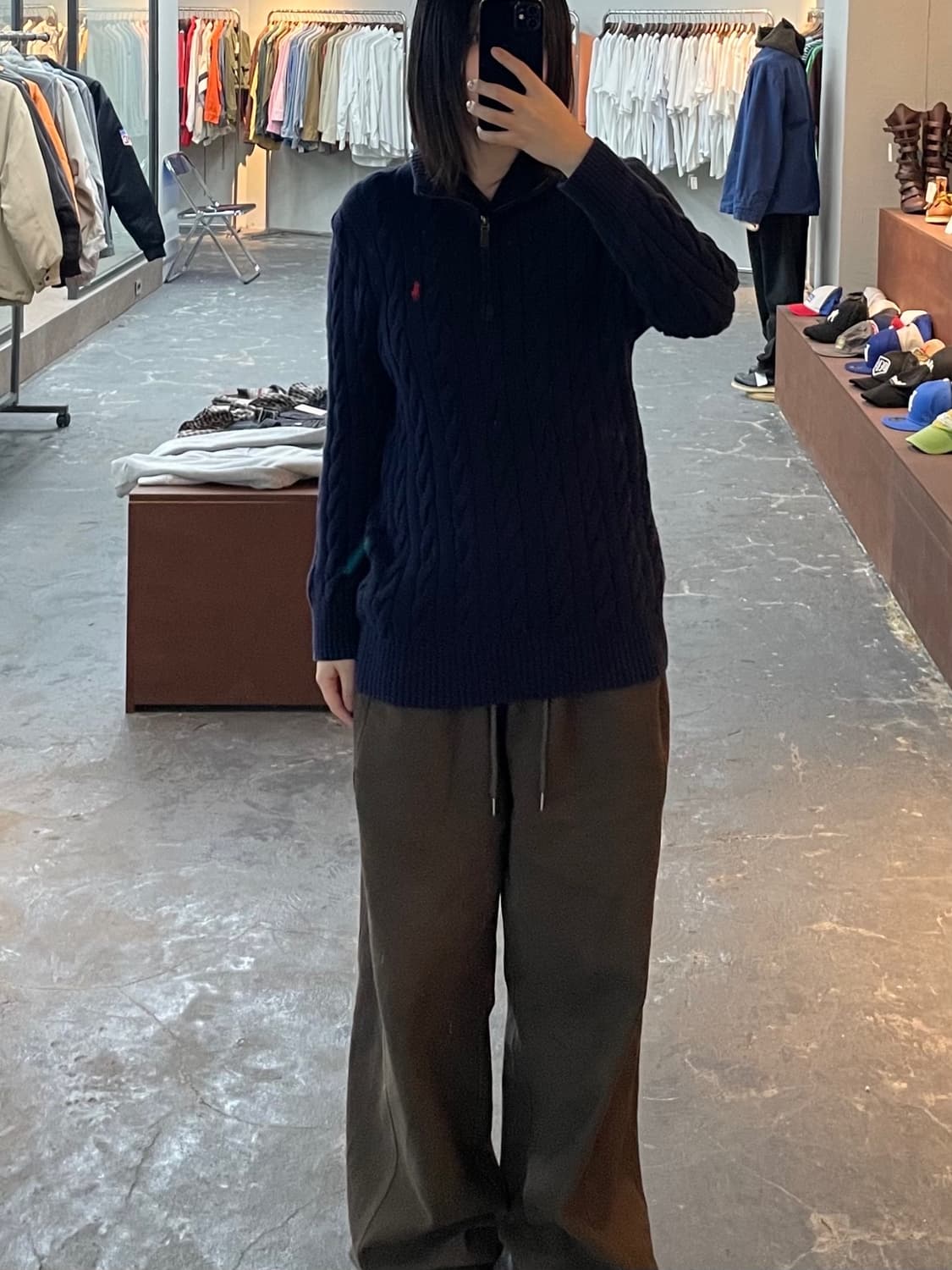 폴로 랄프로렌 코튼 케이블 네이비 하프집업 스웨터 H1251 상품이미지1