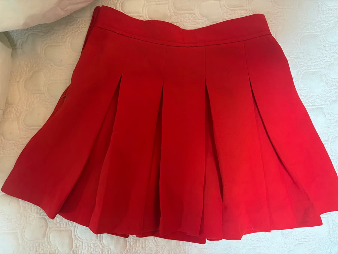 하트단추 레드스커트 상품이미지3