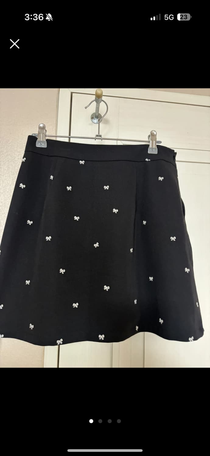 쿠오세) 검정 리본 미니스커트 L사이즈 상품이미지1