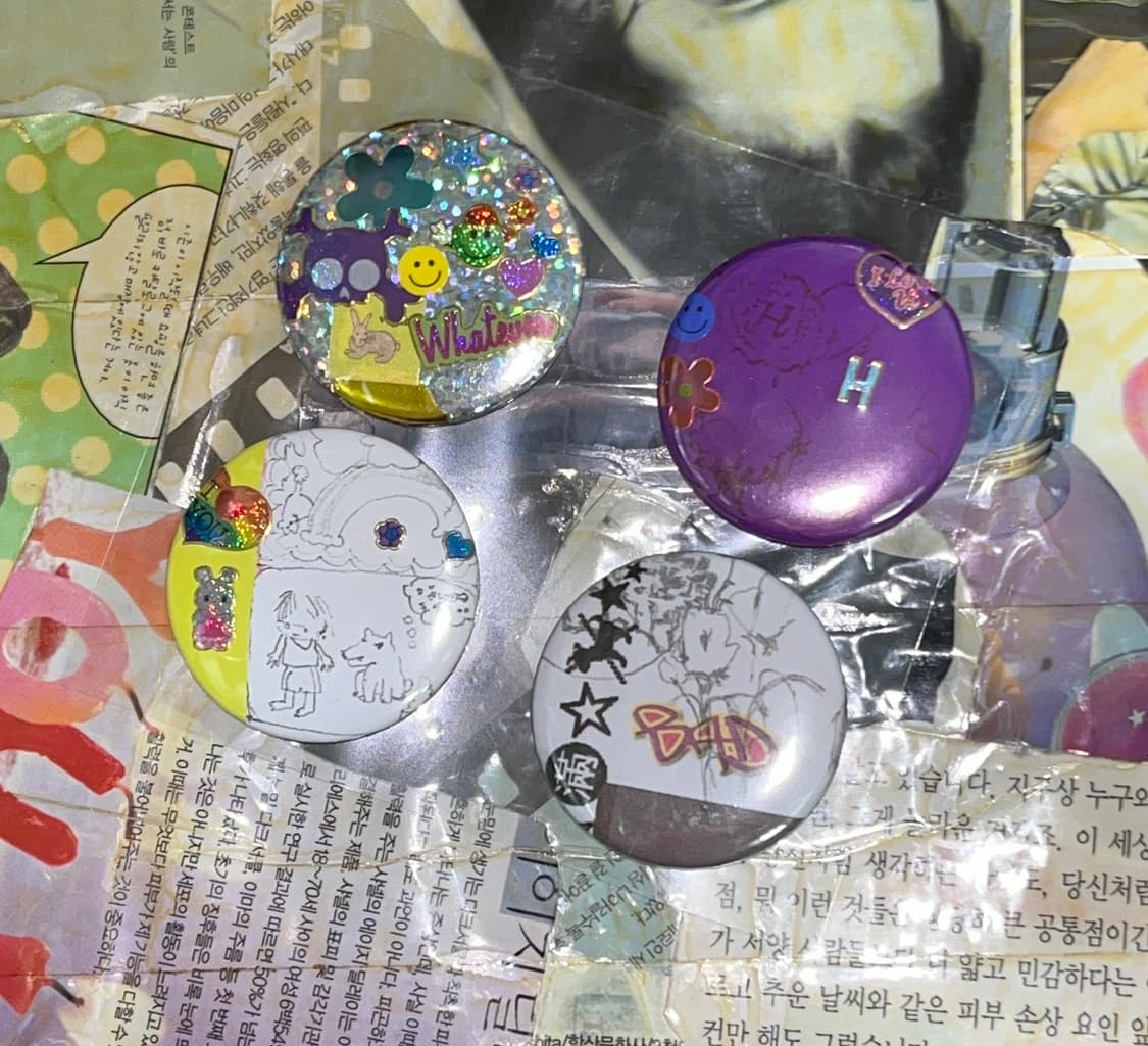 뱃지 핀버튼 브로치 {4ḙᾰ-1ṧḙт} 상품이미지1