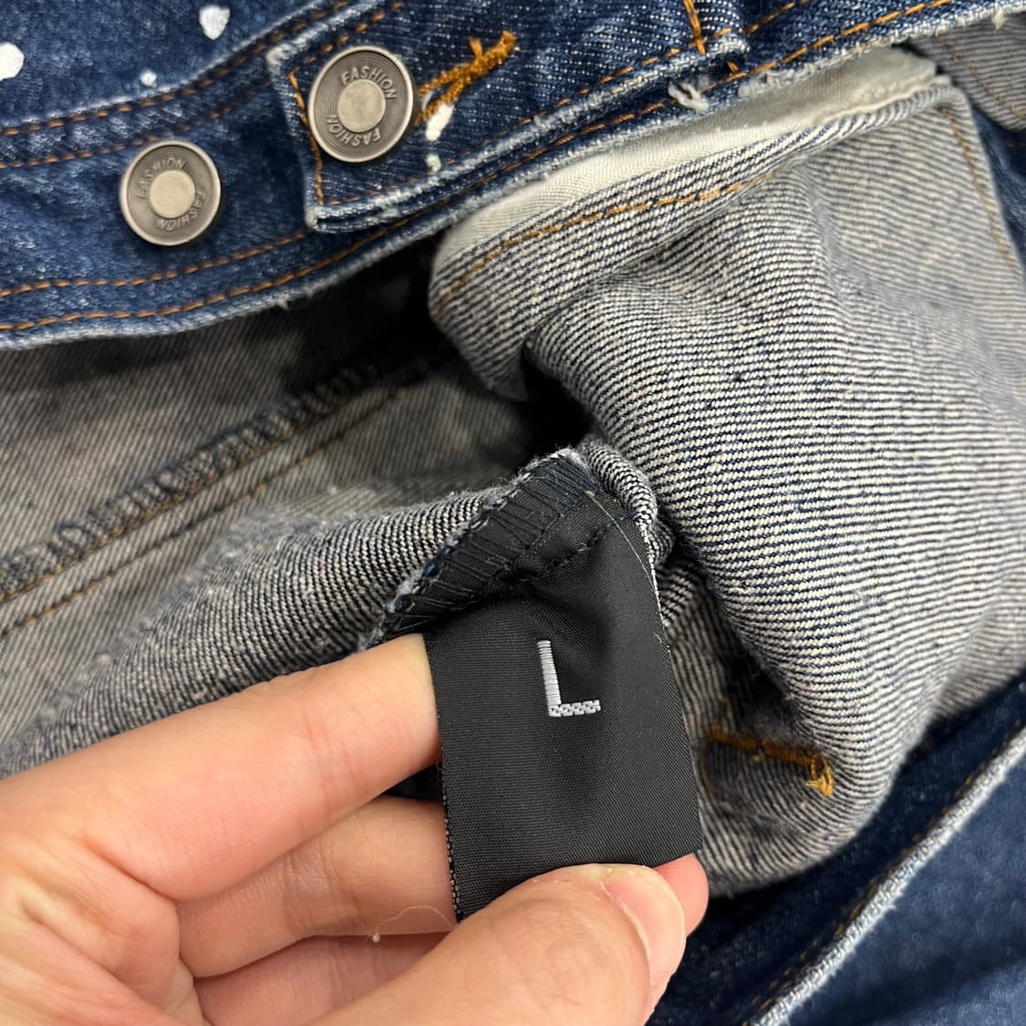 L 빈티지 데미지 워싱 데님 청자켓 상품이미지5