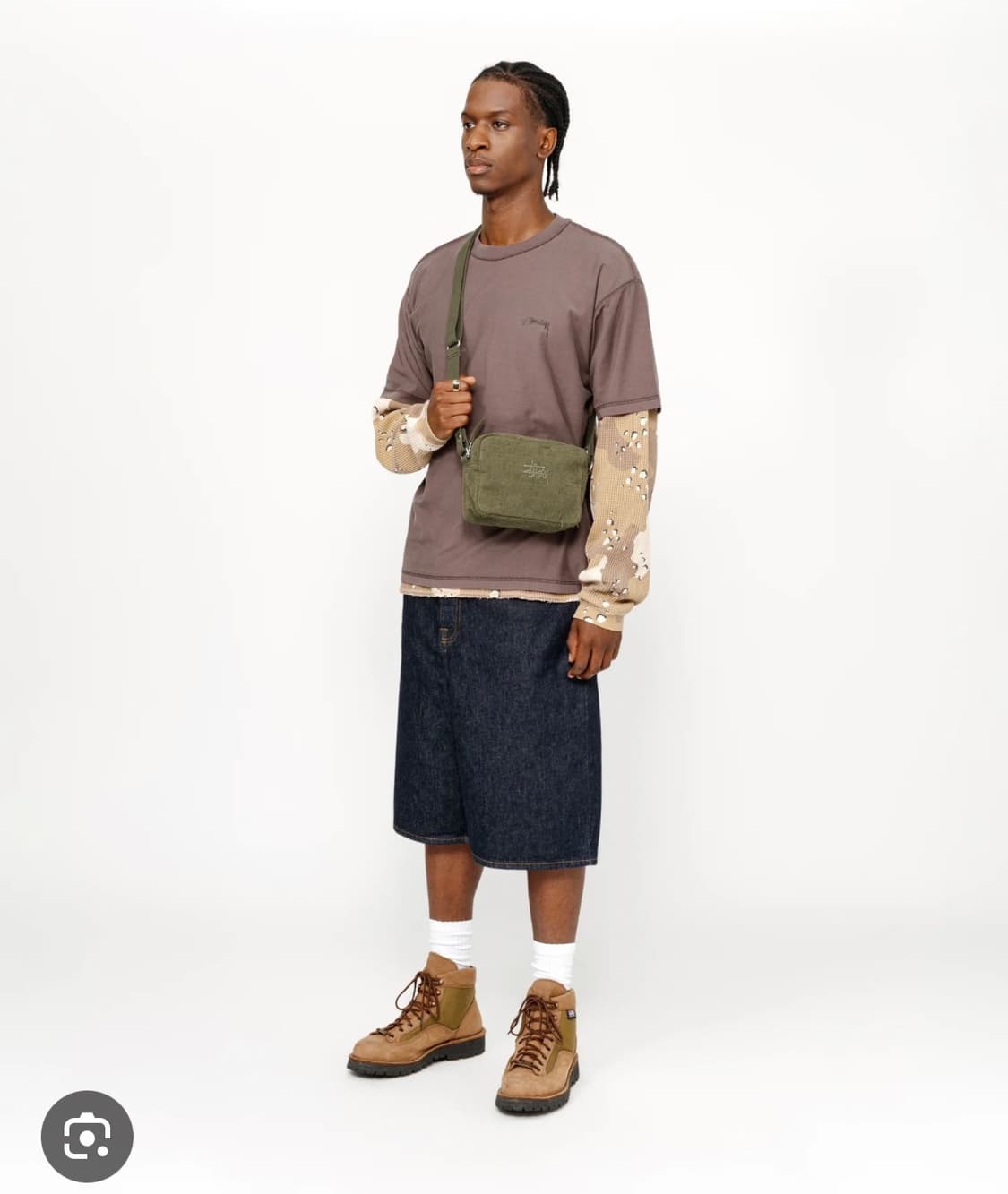 스투시 니들 펀치 사이드 파우치 올리브 상품이미지1