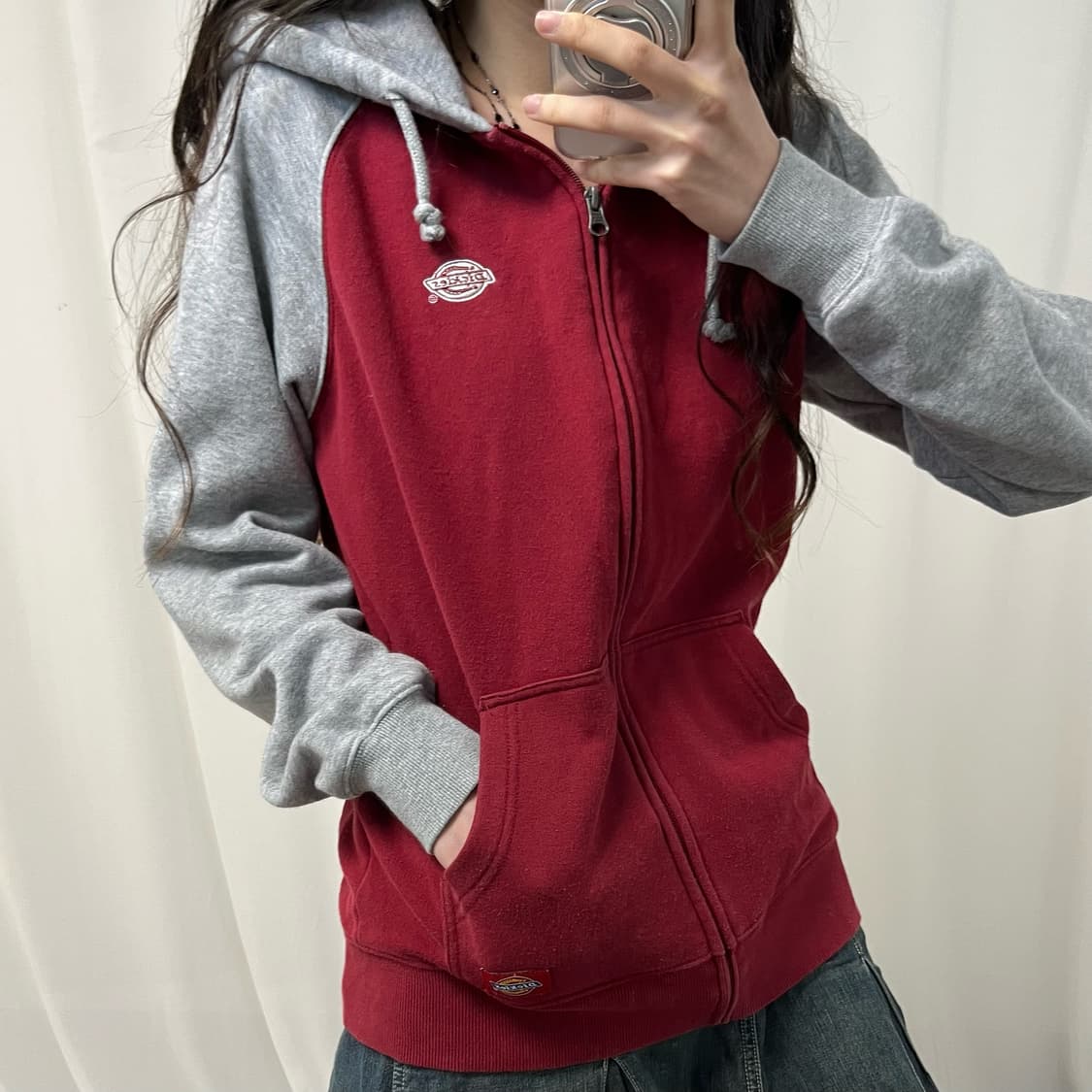Dickies burgundy hood zip-up  상품이미지3