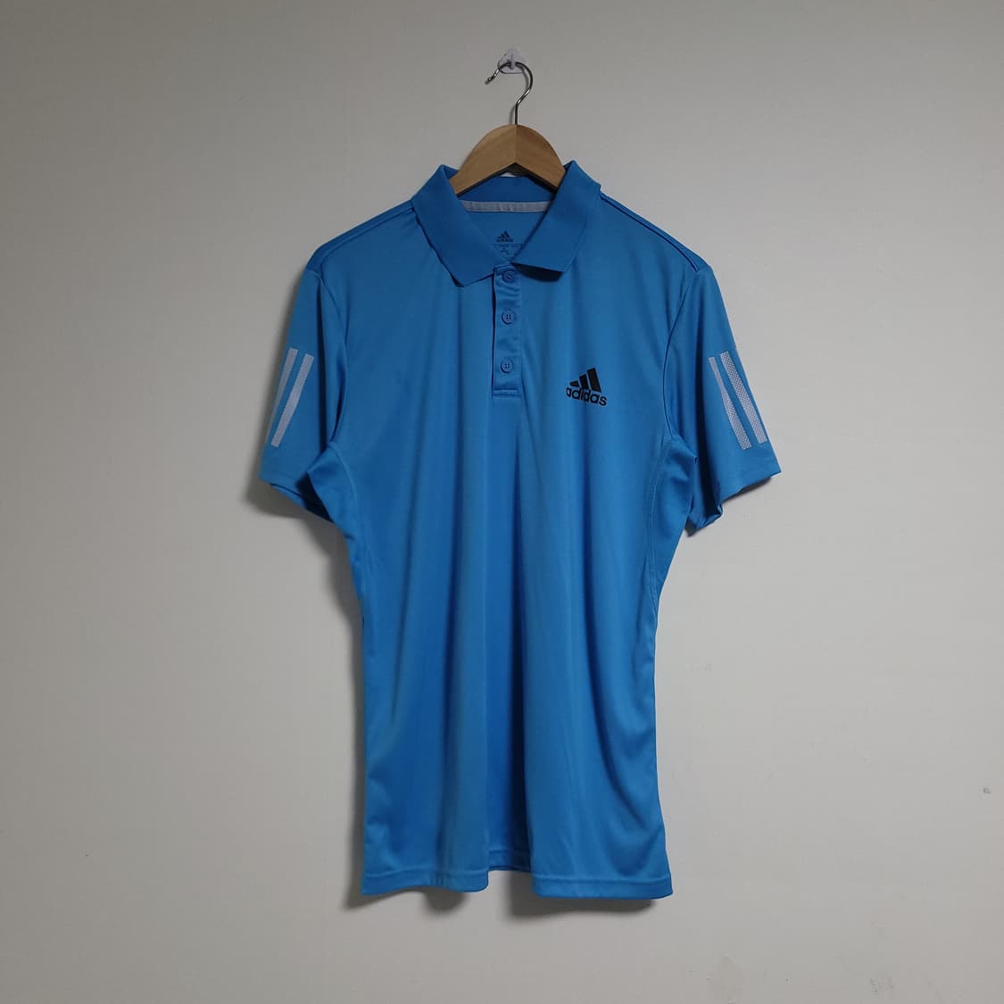 (XL) ADIDAS 아디다스 삼선 반팔 기능성 폴로티 블루 카라 상품이미지1