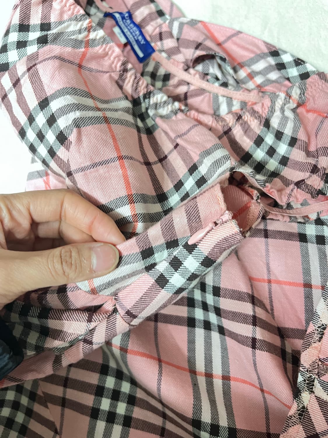 버버리 대장 핑크 체크 미니 탑 상품이미지5