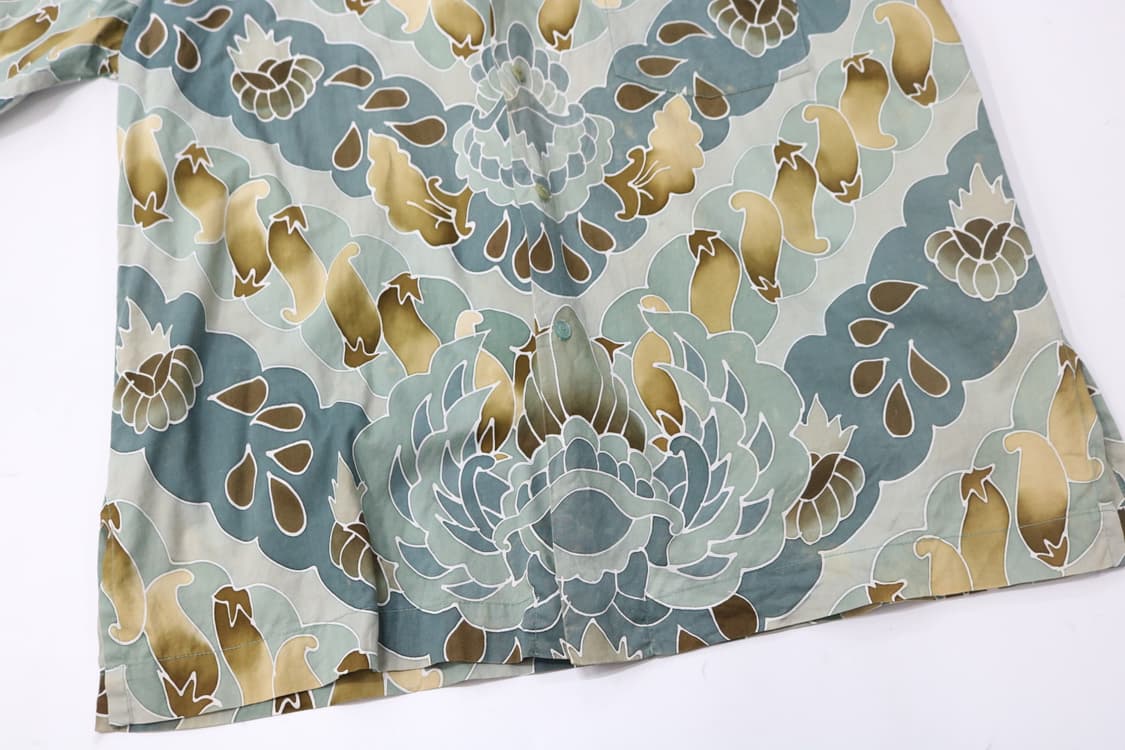 Batik Plentong 빈티지 인도네시아 바틱 패턴 반팔 셔츠 상품이미지4