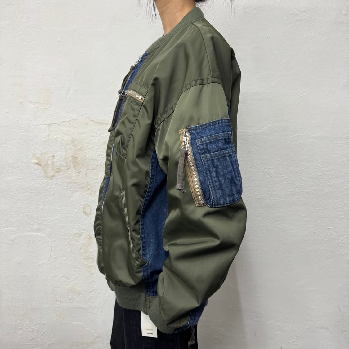 아비렉스 TRIP BLUE 올리브 인디고 데님 MA-1 플라이트 자켓 상품이미지2