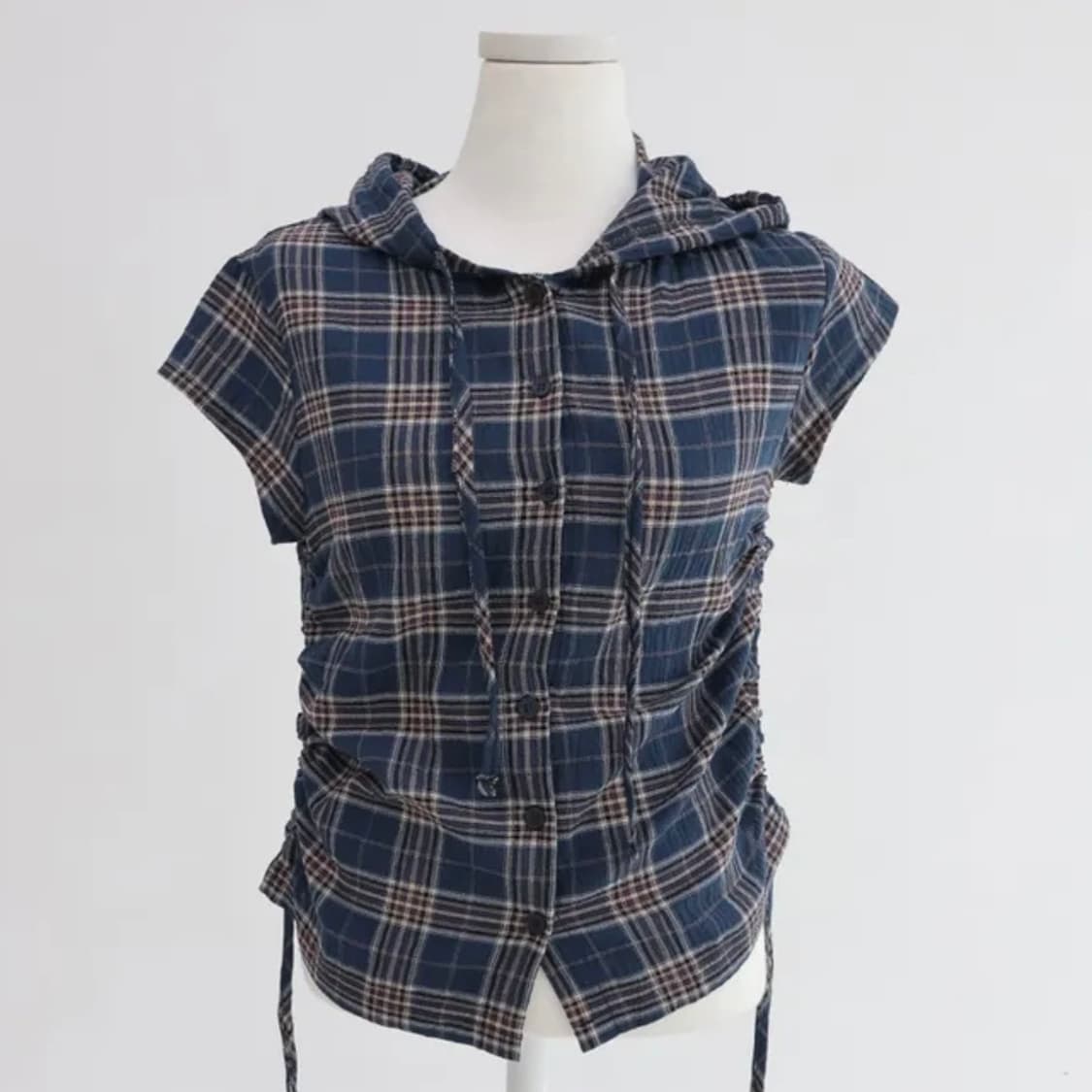 빈티지 체크 반팔 상품이미지2