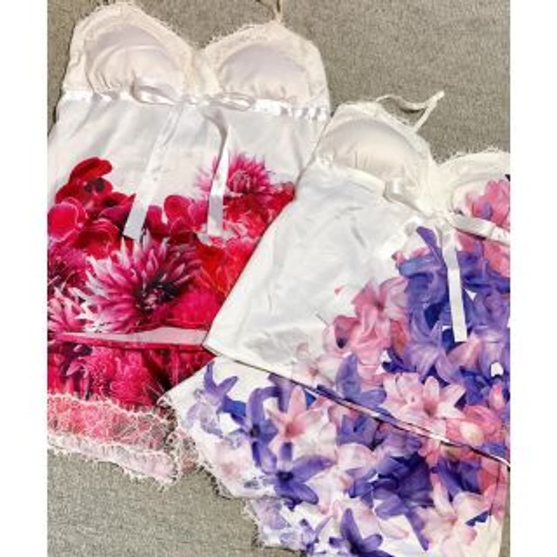 RADY 일본빈티지)히메오네갸루 플로럴 레이스 슬립슬리브리스섹시홈웨어 상품이미지2