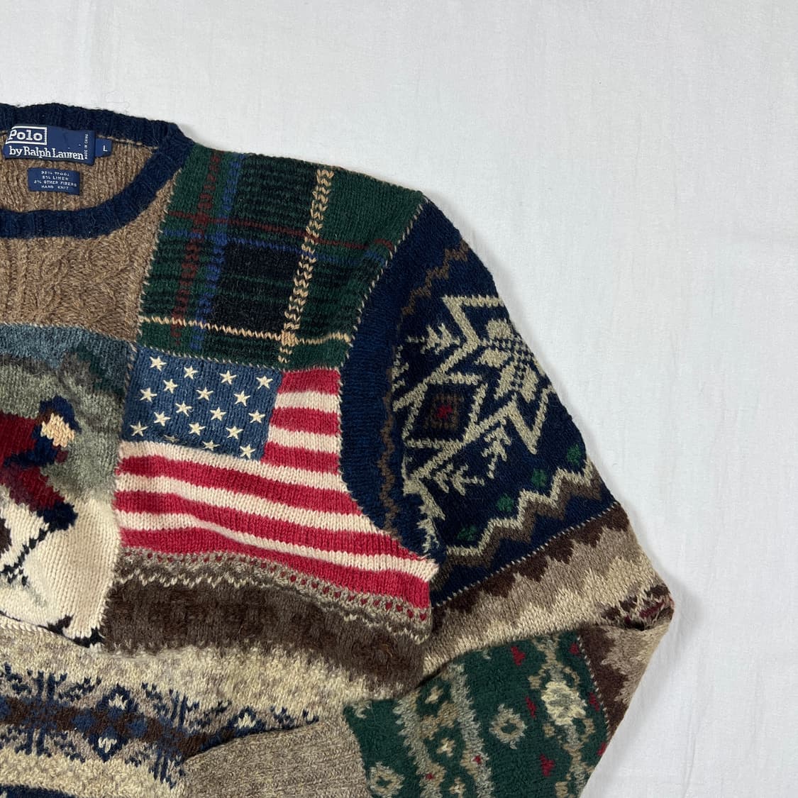 90‘s 폴로랄프로렌 패치워크 스키맨 니트 스웨터 상품이미지3