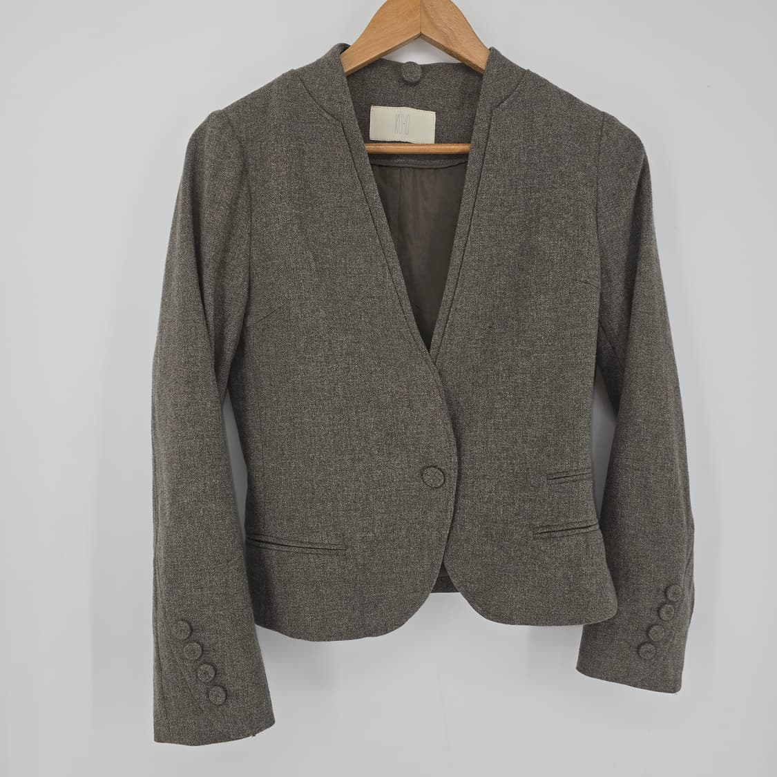 KUHO 브라운 여성 크롭 모직 자켓  XS 상품이미지2