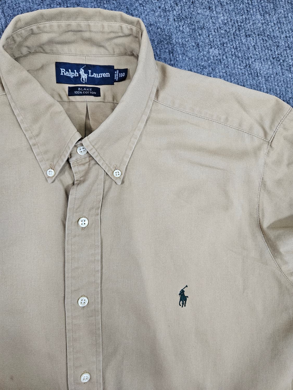 랄프로렌 베이지 옥스포드 셔츠 브레이크핏(급처) 상품이미지2