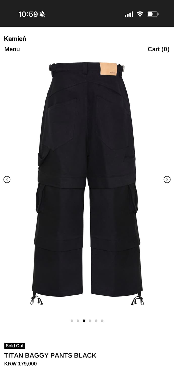 카미엔 타이탄 배기 팬츠 블랙 2사(시착) 상품이미지2