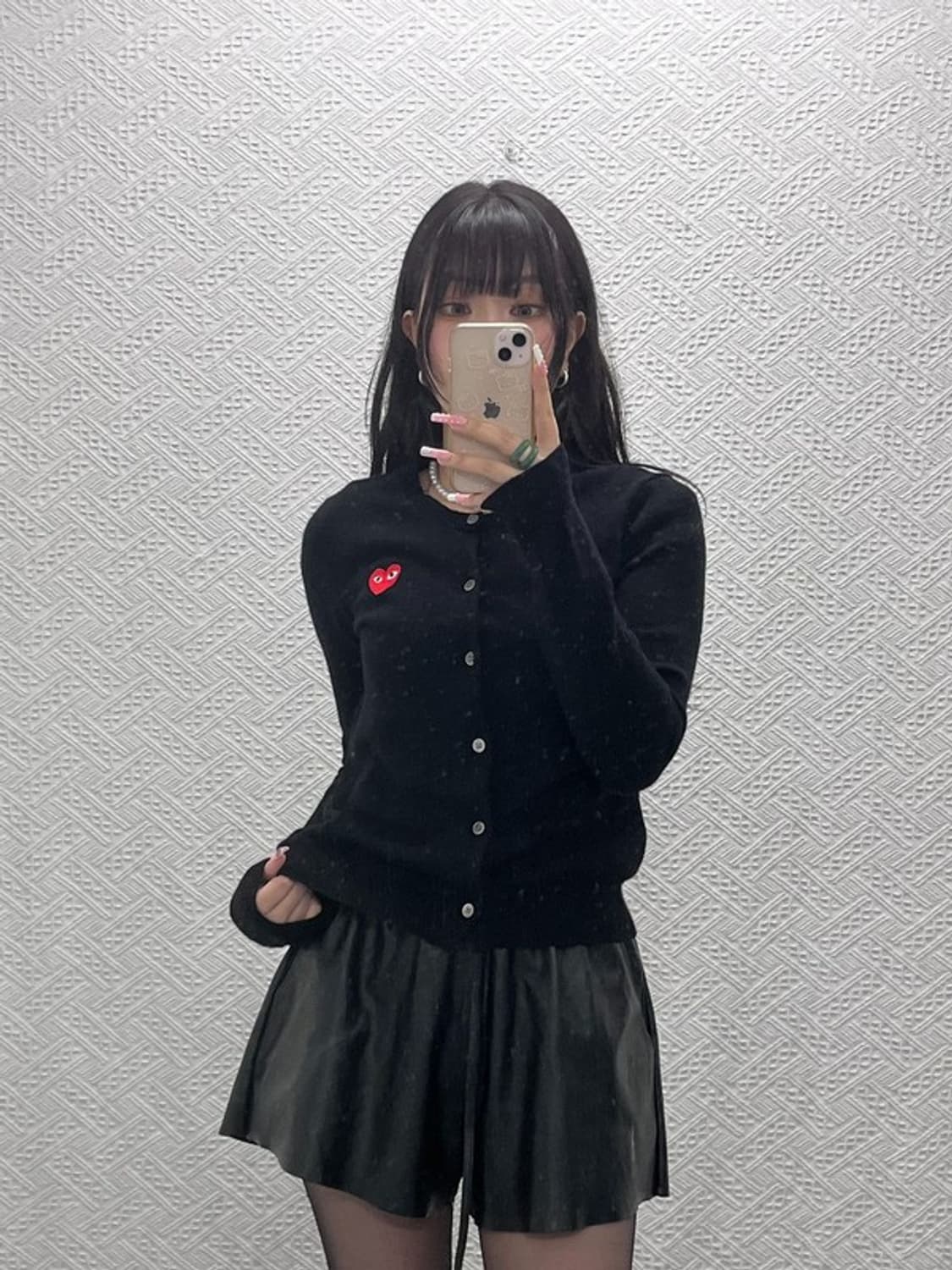 꼼데가르송 빈티지 캐주얼 키치 슬림핏 하트와펜 울 가디건 M C12499 상품이미지2