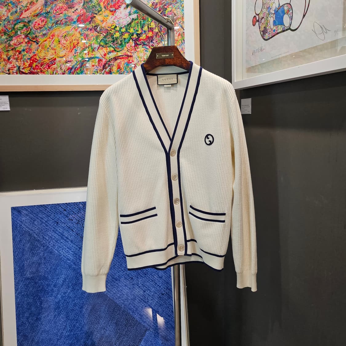 구찌(Gucci) 리브드 코튼 울 블렌드 가디건 상품이미지2