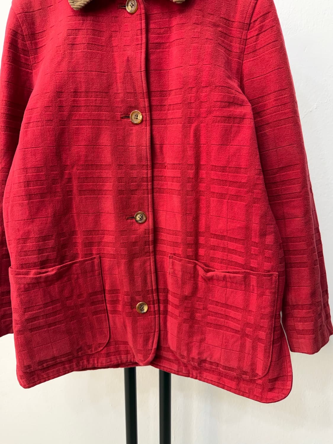 정품) 버버리 여성 코듀로이 카라 체크 자켓 XS 상품이미지4