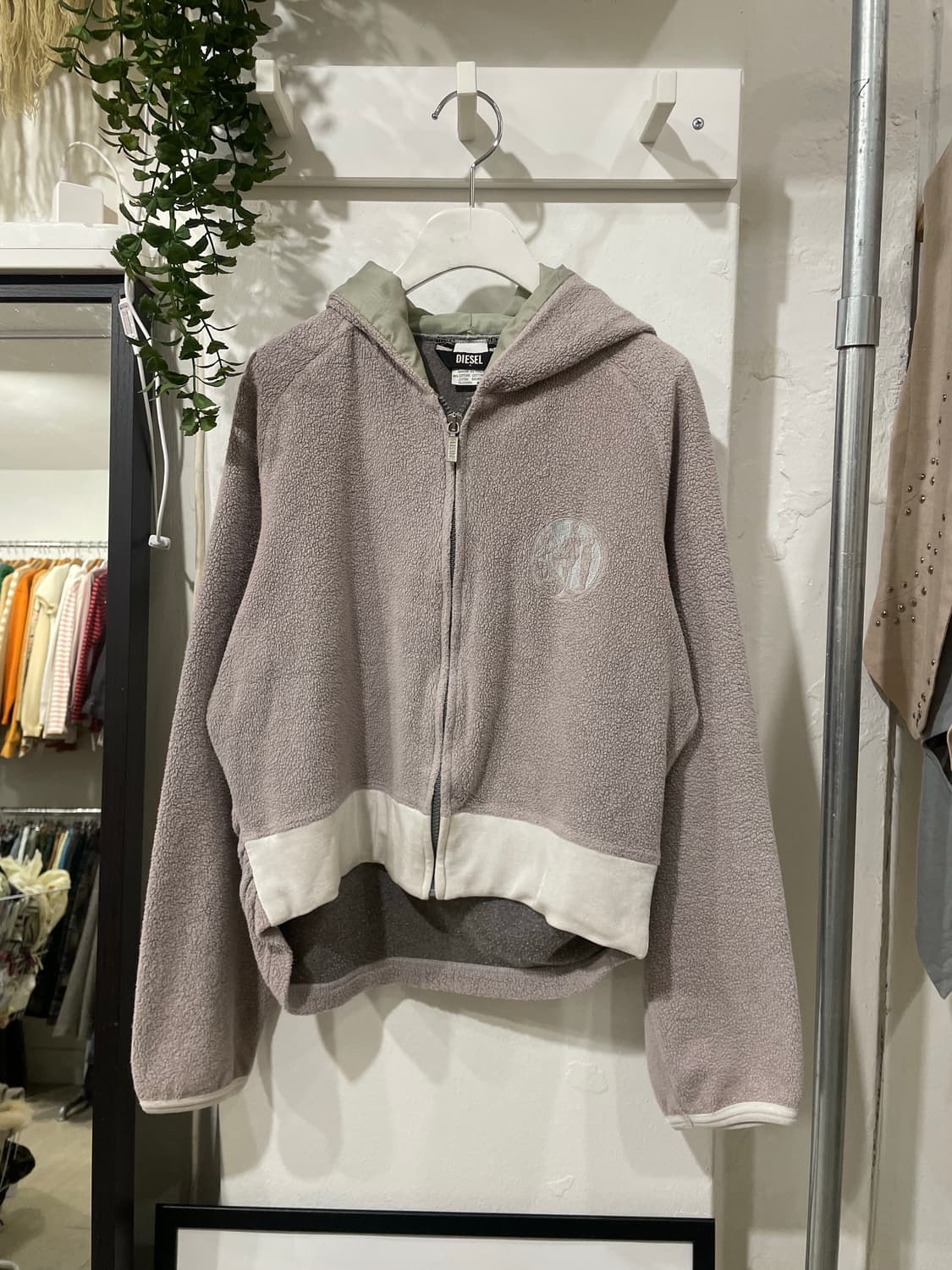 디젤 셔링 배색 후드집업 상품이미지6