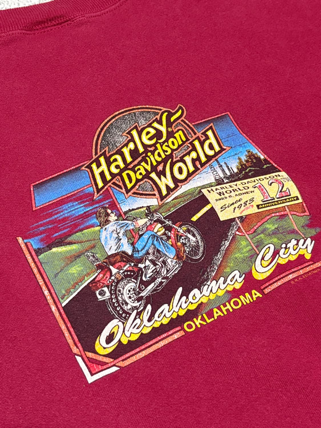 90s Vintage 할리 데이비슨 OKC 12주년 프로모션 스웻셔츠 상품이미지6