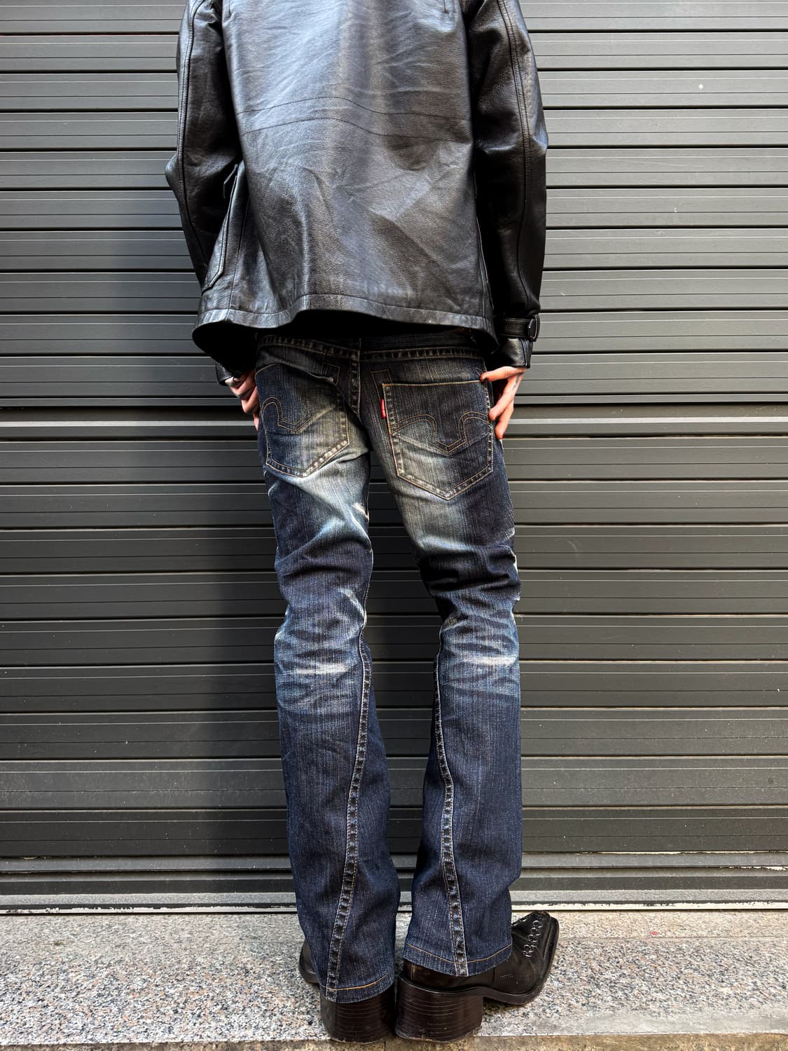 Tornado Mart – Heavy Washed Boot-cut Den 상품이미지10