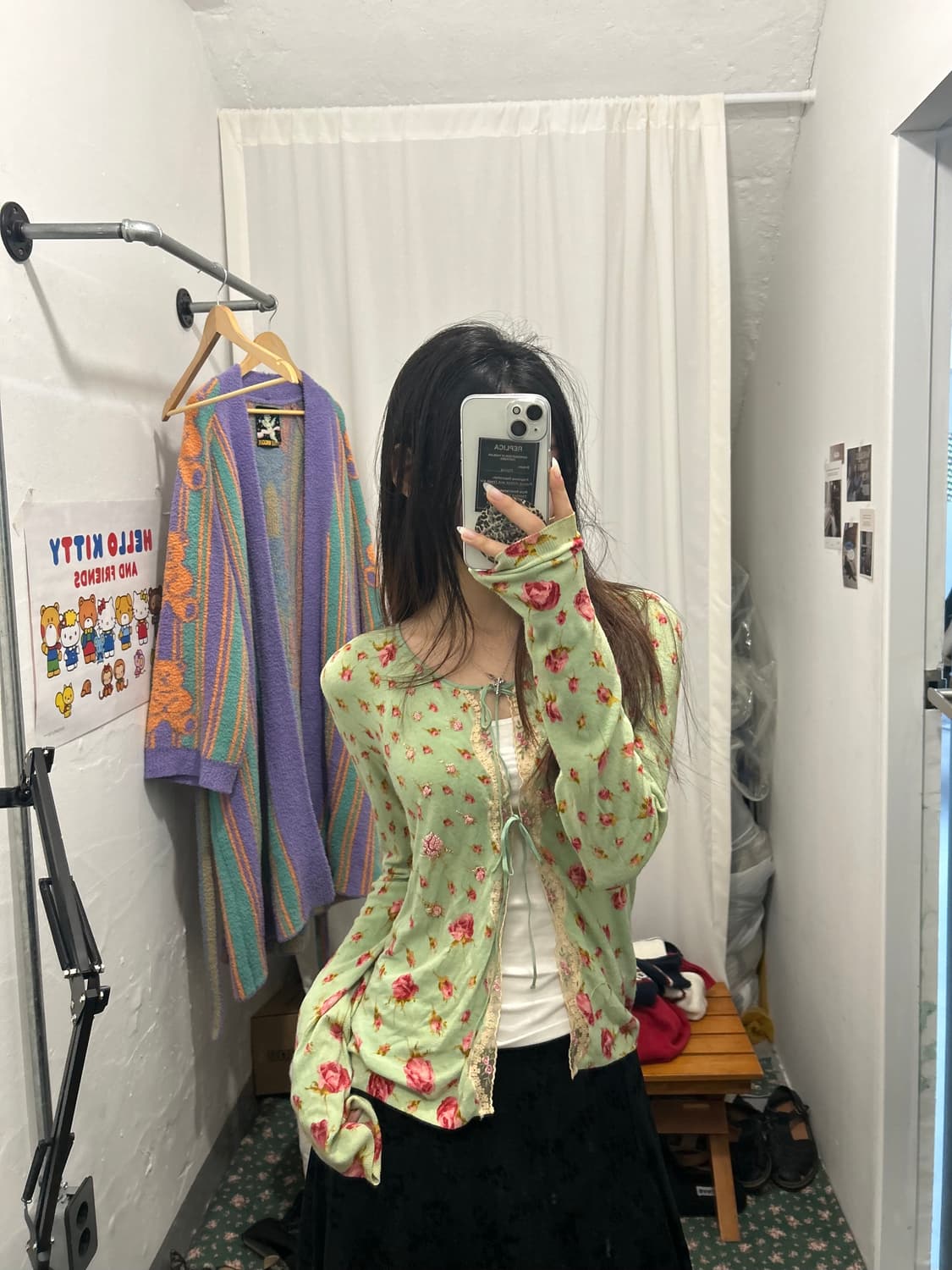 빈티지 가디건 실크100 안나 모리나리 상품이미지3