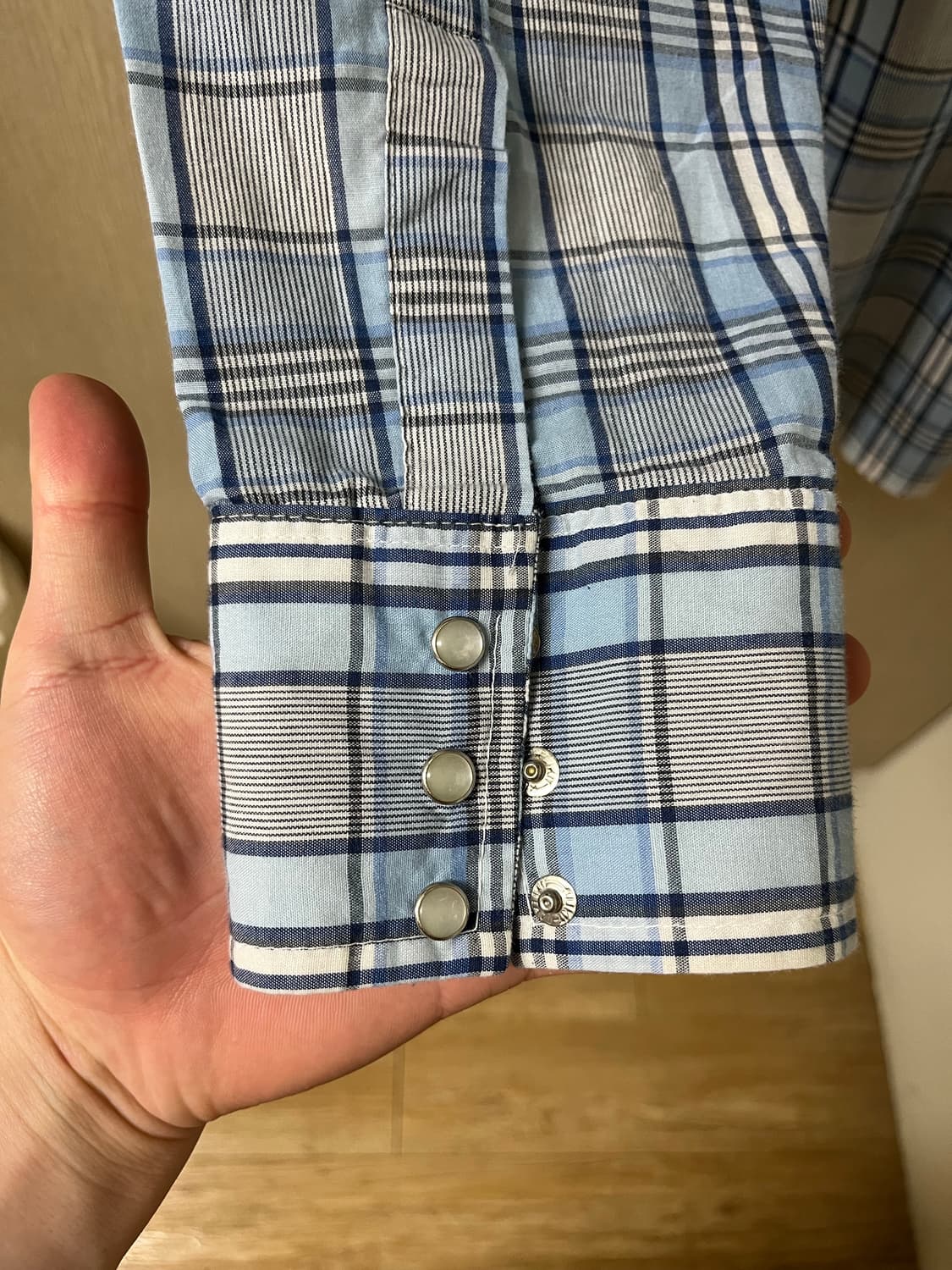 90s made in USA Wrangler 랭글러 웨스턴 체크 셔츠 상품이미지3