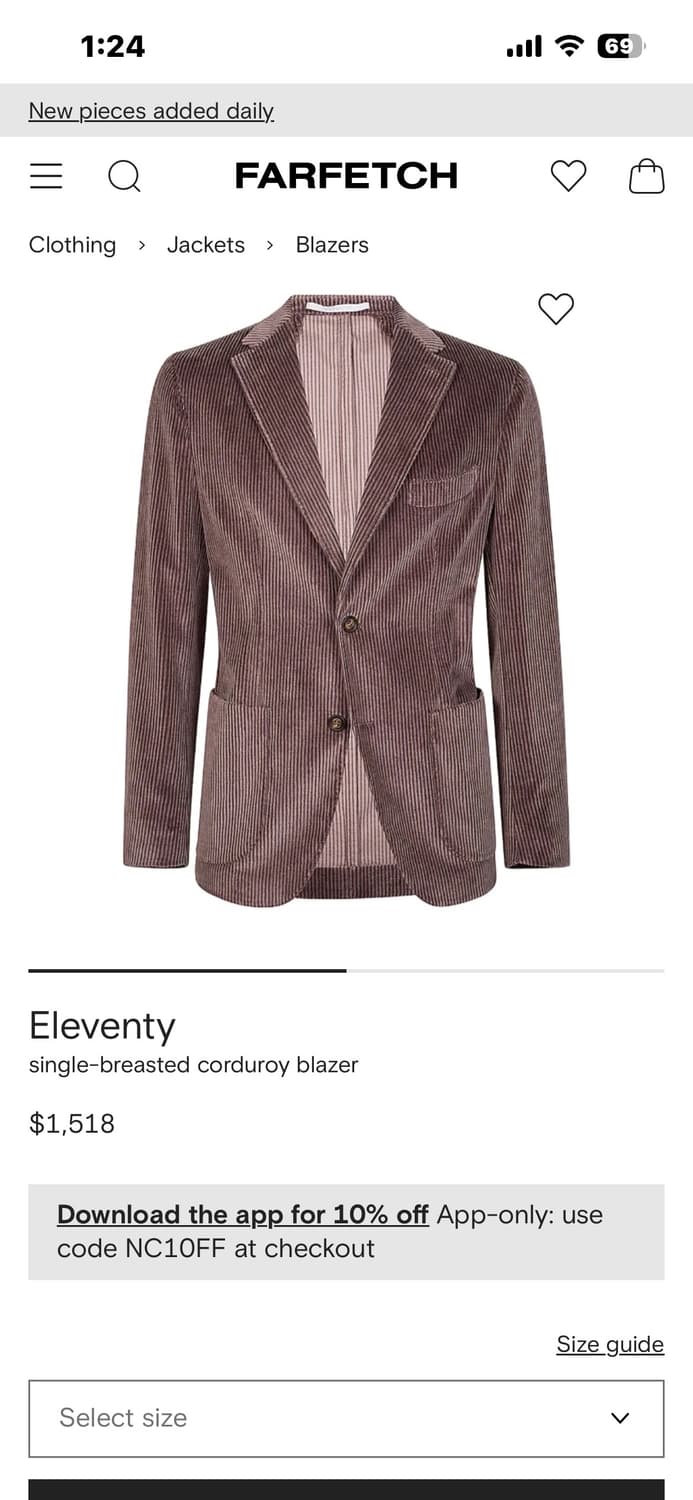 엘레벤티 플레티넘 라인 코듀로이 자켓 상품이미지2