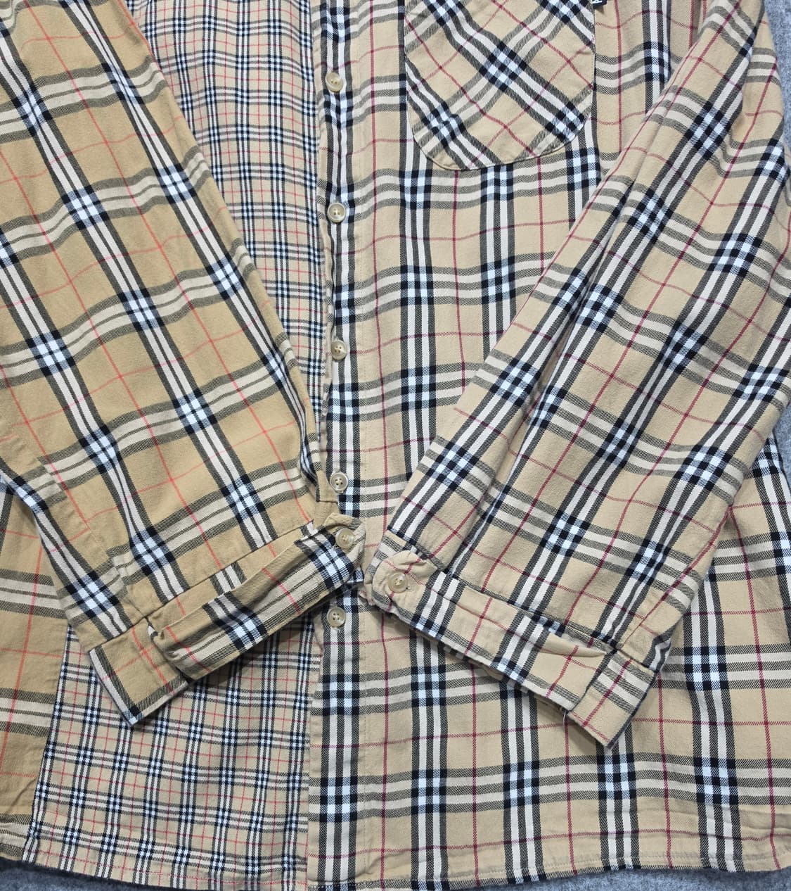 아조바이아조 노바체크 믹스 오버핏 셔츠 F 상품이미지4