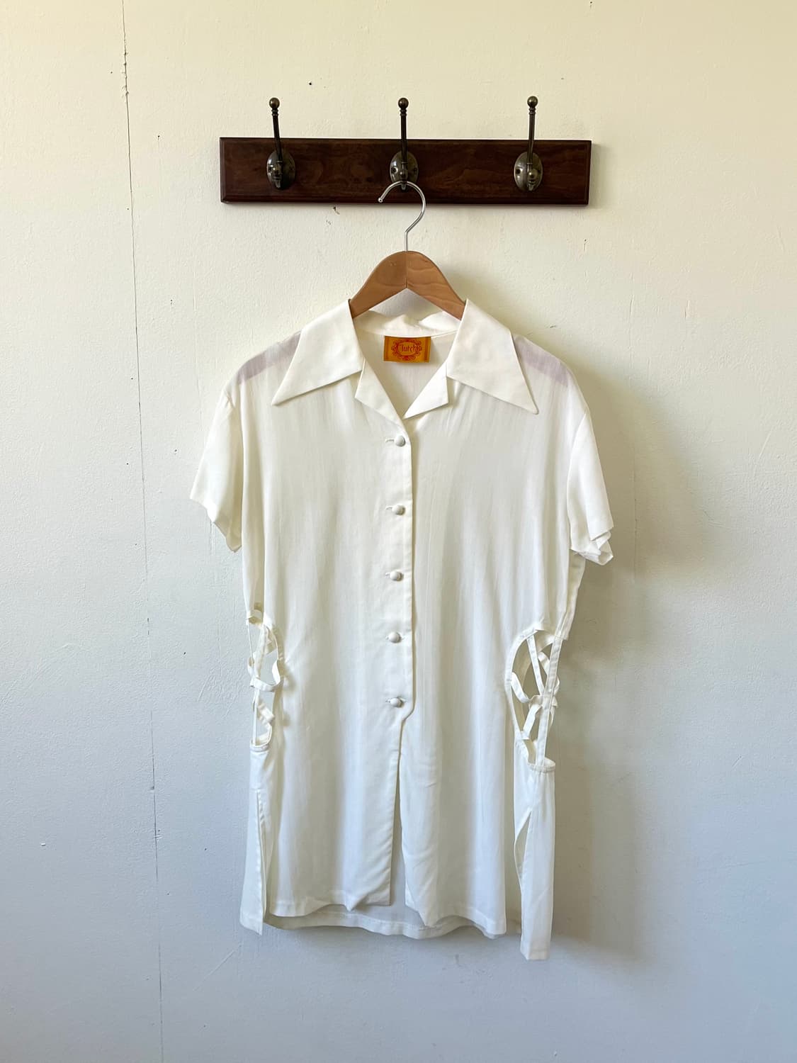 Clutch 사이드 시스루 블라우스 상품이미지1