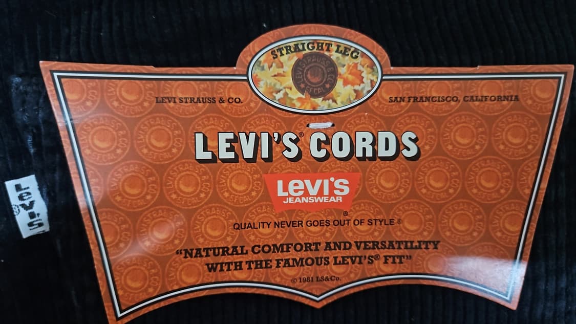 리바이스 LVC 1970's 519 코듀로이 캐비어 30 상품이미지5