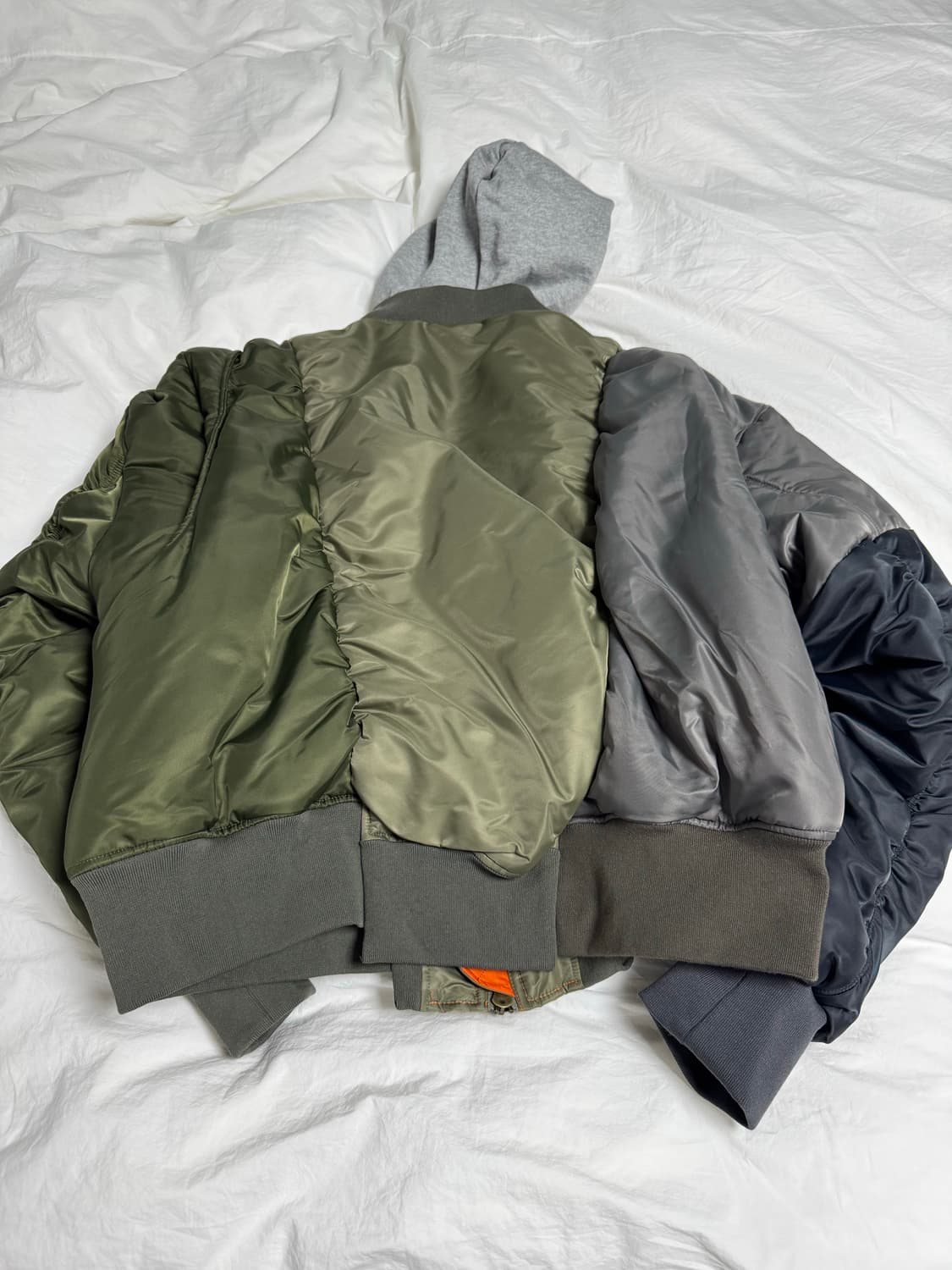 프로젝트 G/R 언밸런스드 리워크 봄버 자켓 카키 상품이미지2