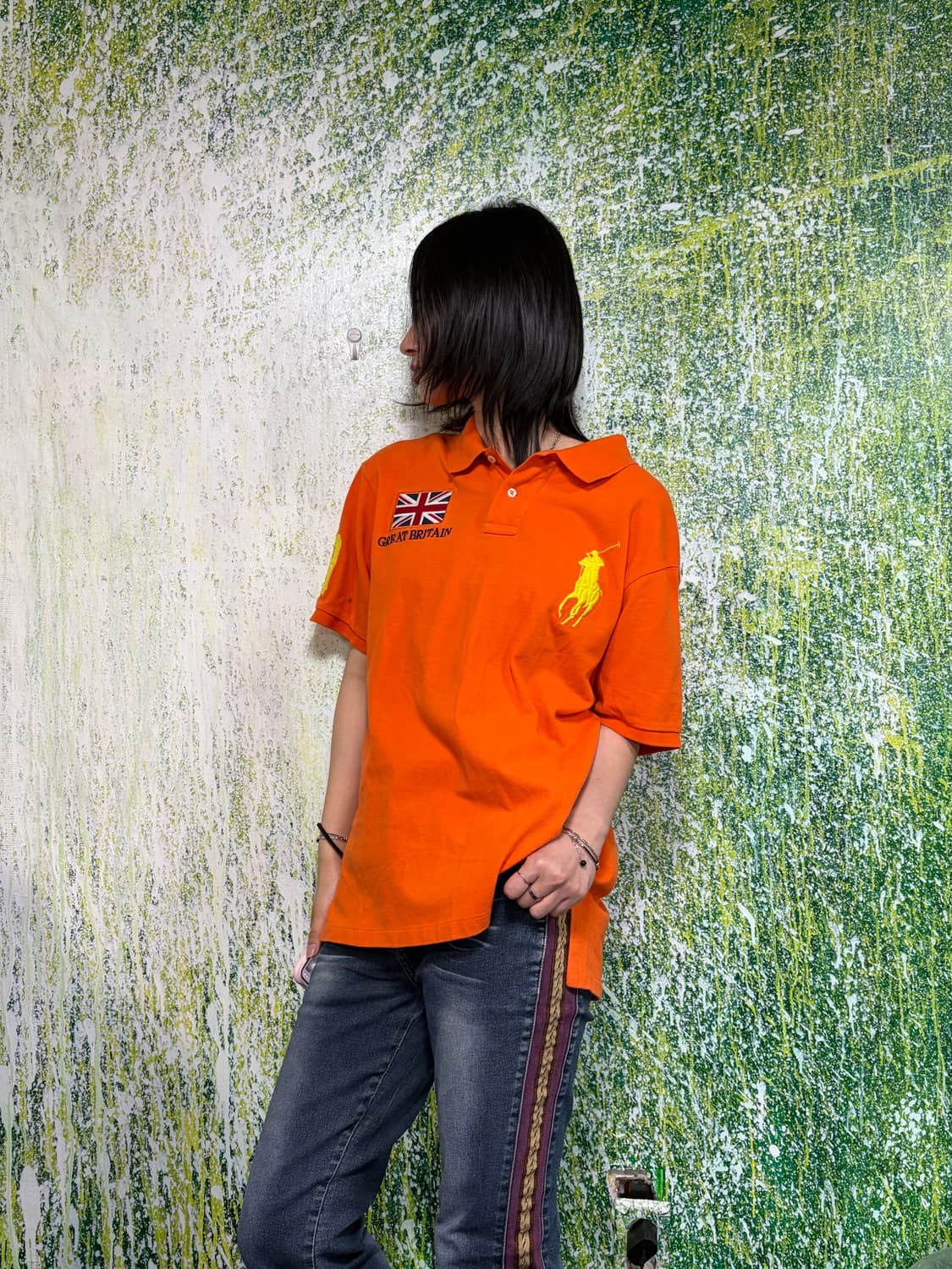 폴로 빅포니 치프키프 영국 오렌지 반팔 카라 티셔츠 XXL 상품이미지3