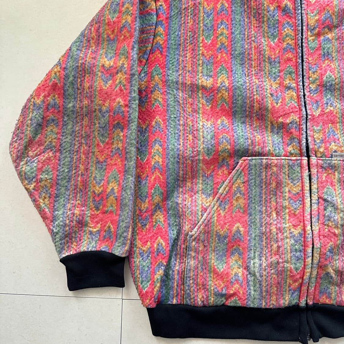 90s 칼하트 사우스웨스트 아즈텍 패턴 블랭킷 산타페 집업 XL 상품이미지3