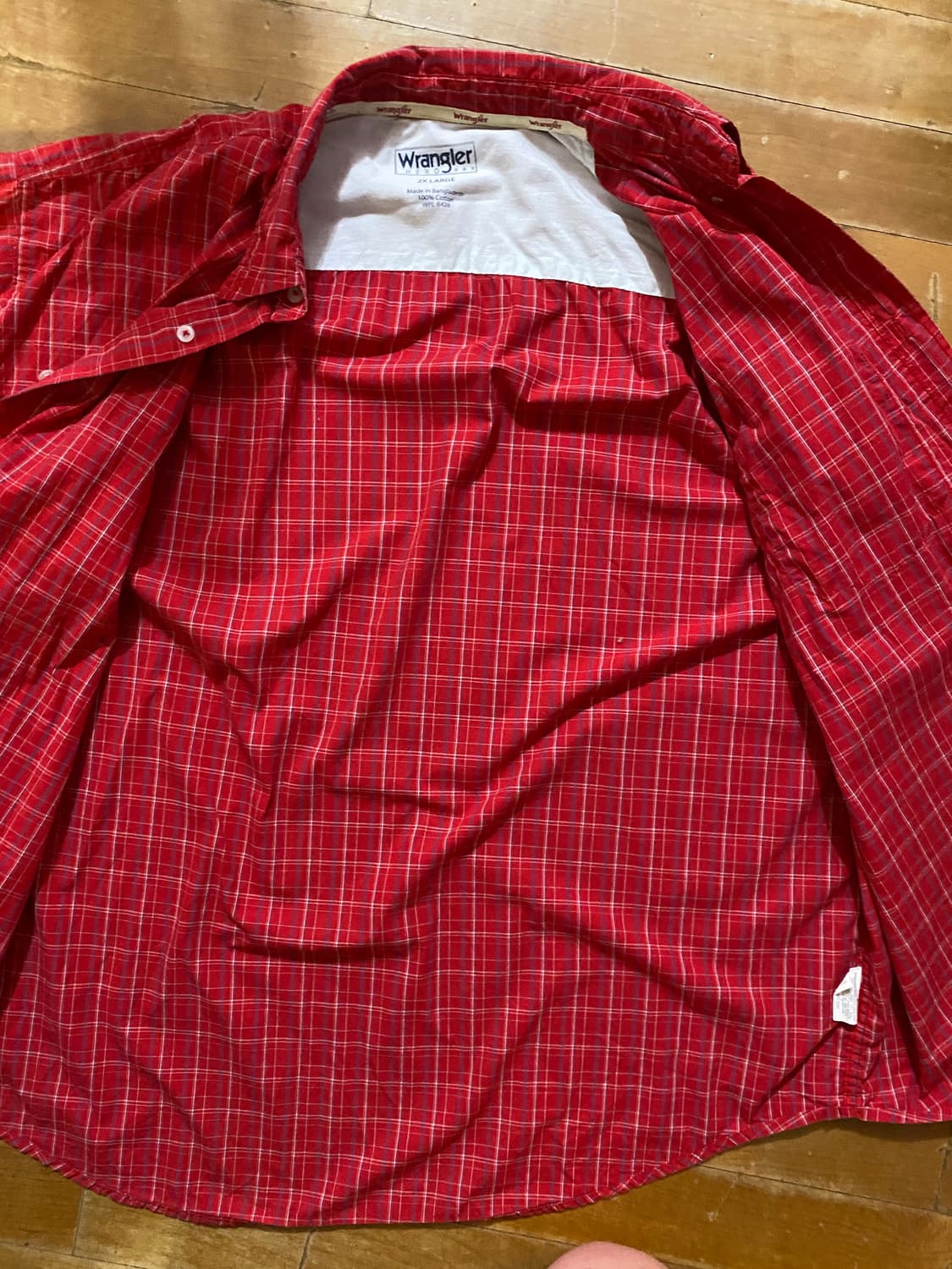 Wrangler 체크 반팔 셔츠 2XL (110-120) 상품이미지4