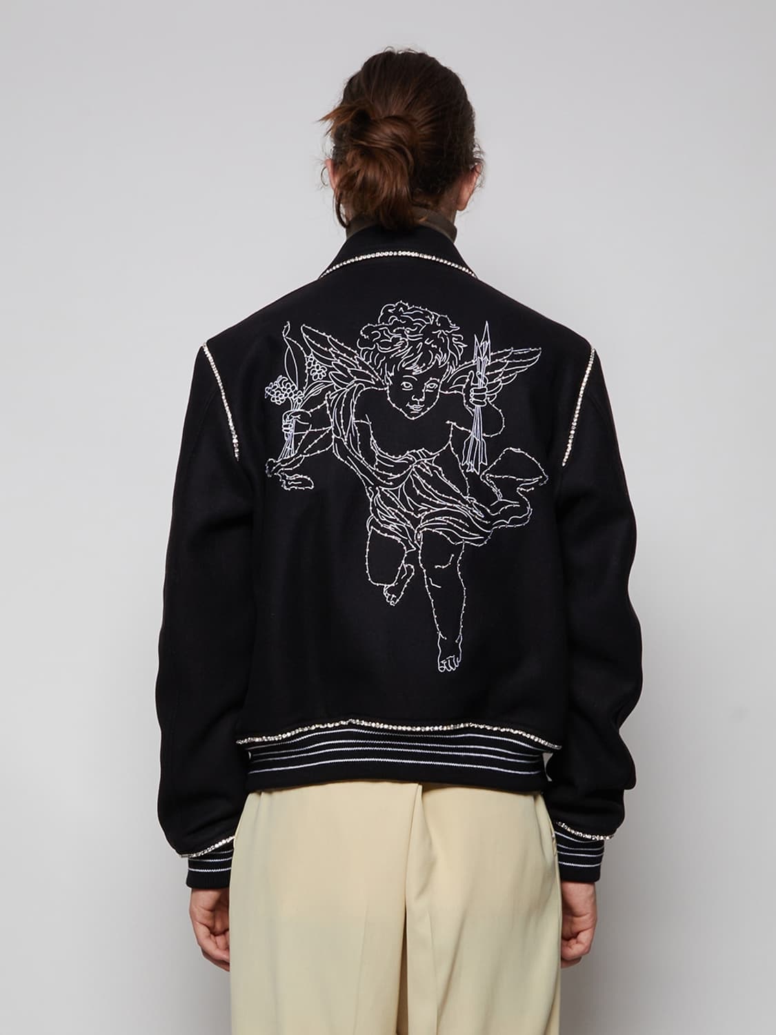 아미리(AMIRI) 천사 크리스탈 울 블렌드 봄버 자켓 바시티자켓 상품이미지7