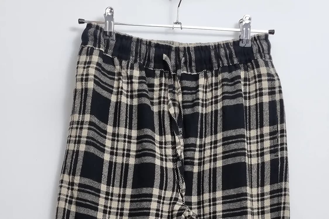 SEASONREASON 체크 와이드 팬츠 바지 코튼 100% 상품이미지3