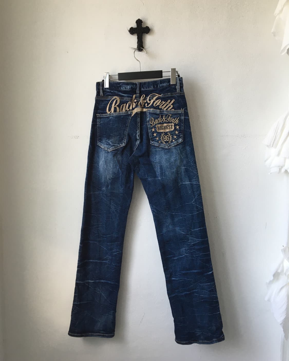 Back lettering patch point washing denim 상품이미지2