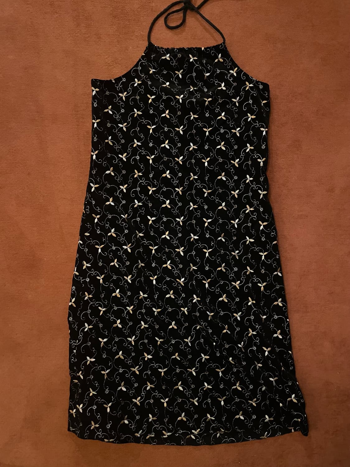 빈티지 벨벳 홀터넥 원피스 상품이미지1