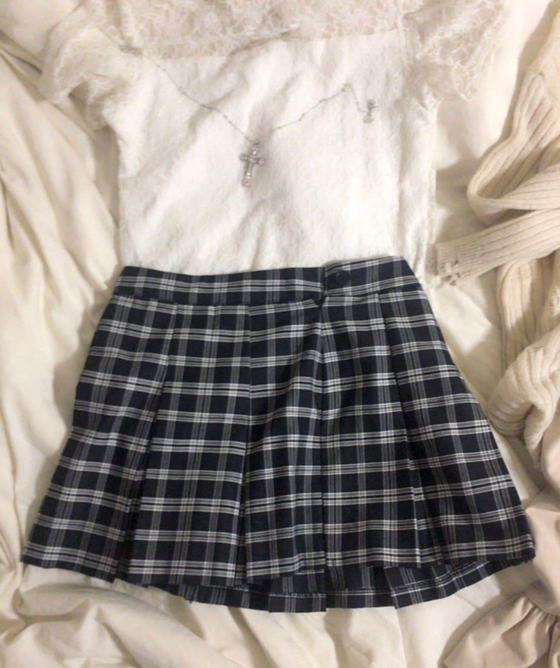 갸루걸 긱시크 체크 스커트 상품이미지2
