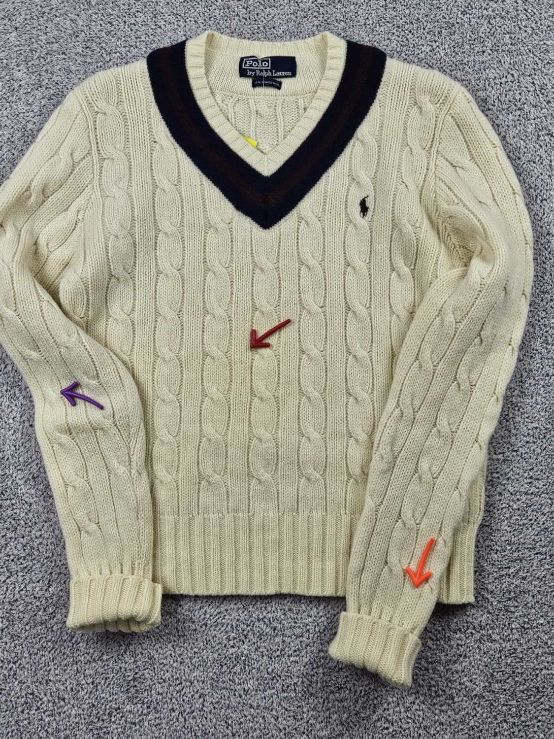 90's 폴로랄프로렌 크리켓 케이블 스웨터 니트 ( 90 )/ 10221 상품이미지3