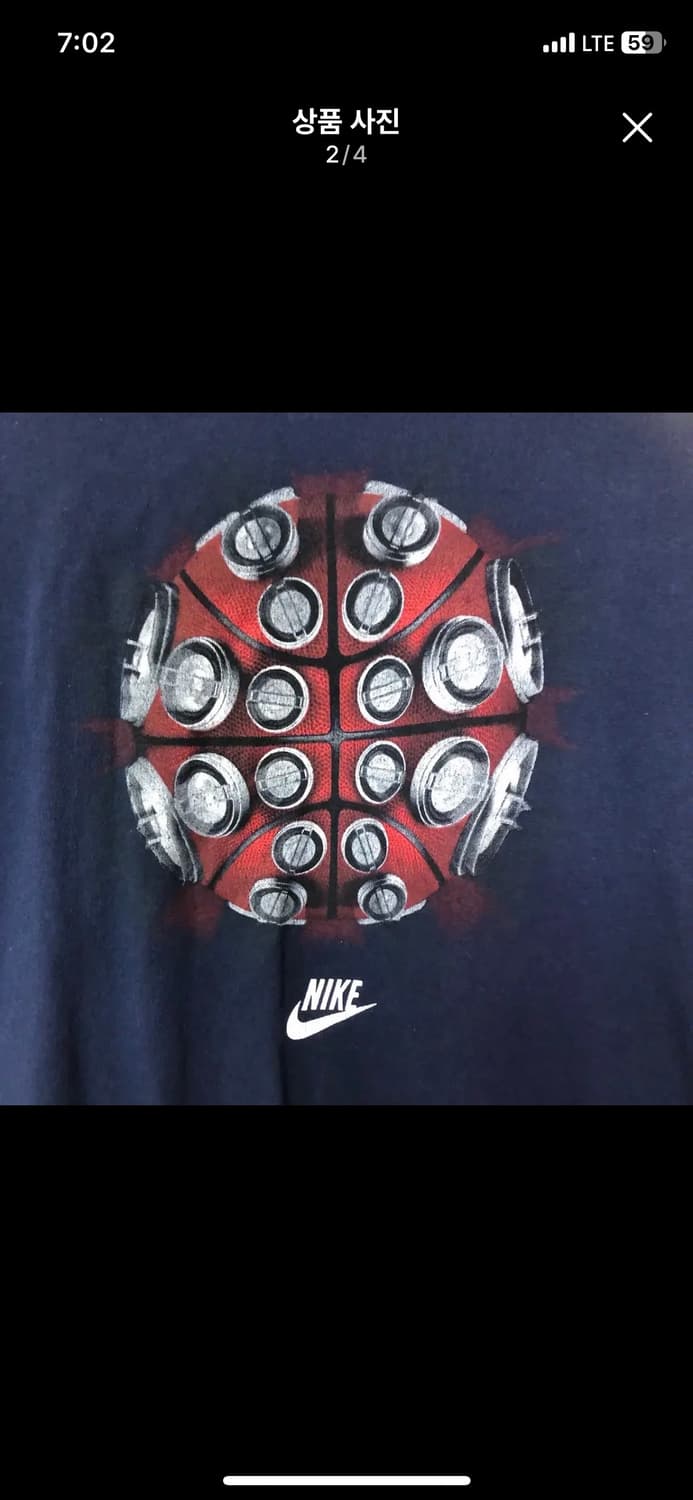 나이키 네이비 농구공 반팔 티셔츠 🥿  상품이미지2