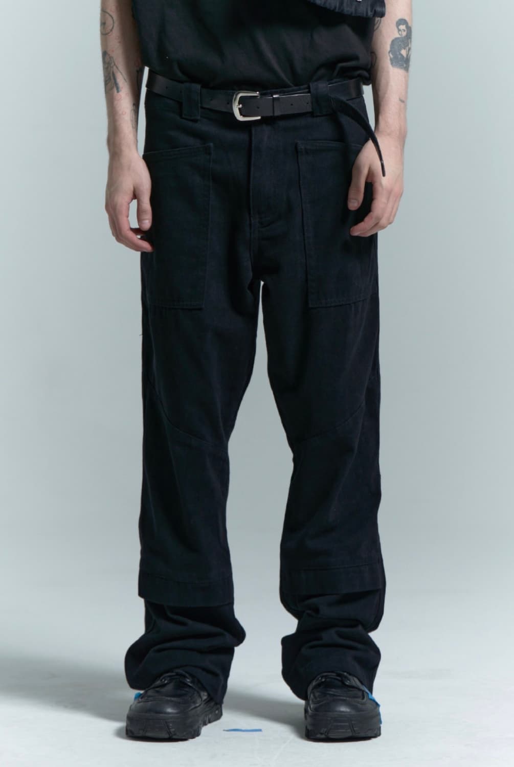 플라스틱프로덕트 MPa 웨이브 지퍼 팬츠 - 블랙 상품이미지2