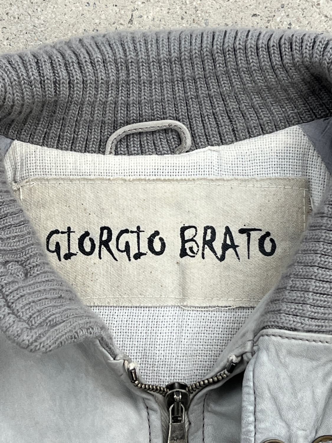 조르지오 브라토 워시드 레더 봄버 자켓 상품이미지7