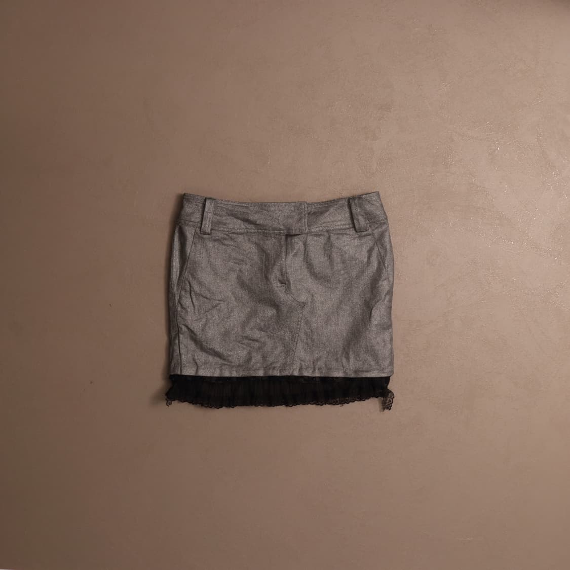 일본빈티지 코팅 레이스 펑크 갸루 미니스커트 A473 상품이미지1